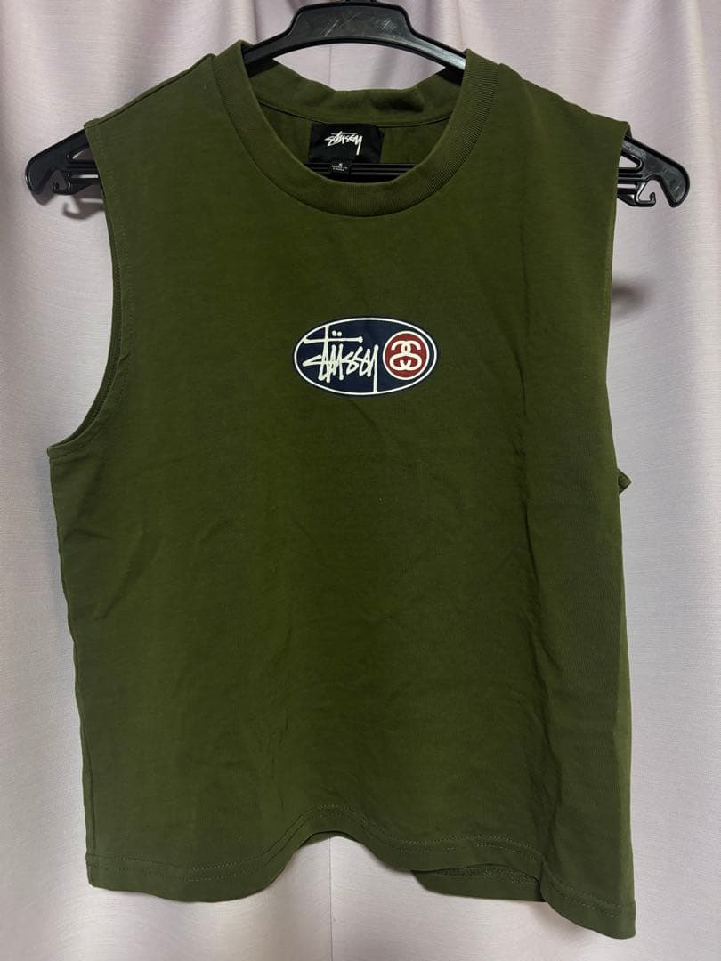 Stussy オリーブ ノースリーブ Sサイズ