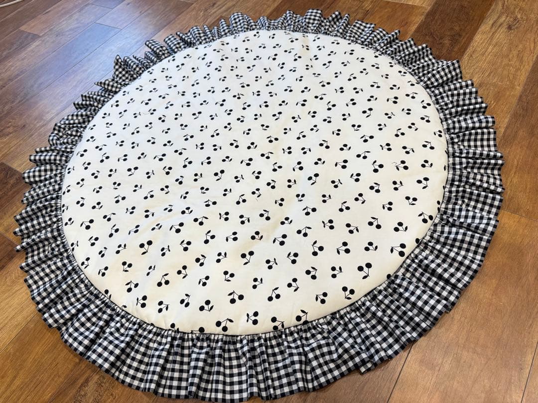 フリルマット　さくらんぼ　ギンガムチェック