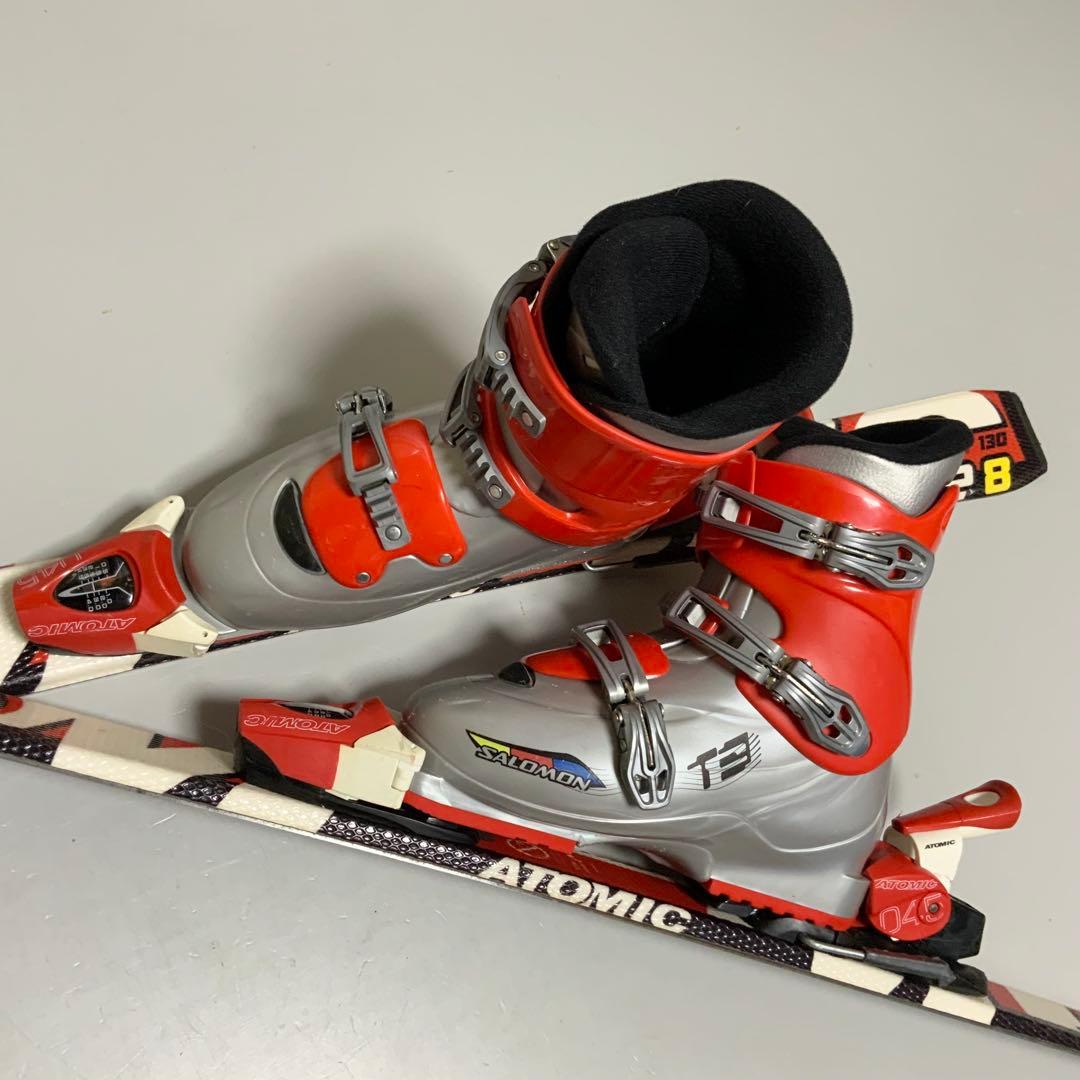 ジュニアスキー 4点セット　ATOMIC 板130cm／靴24-24.5cm