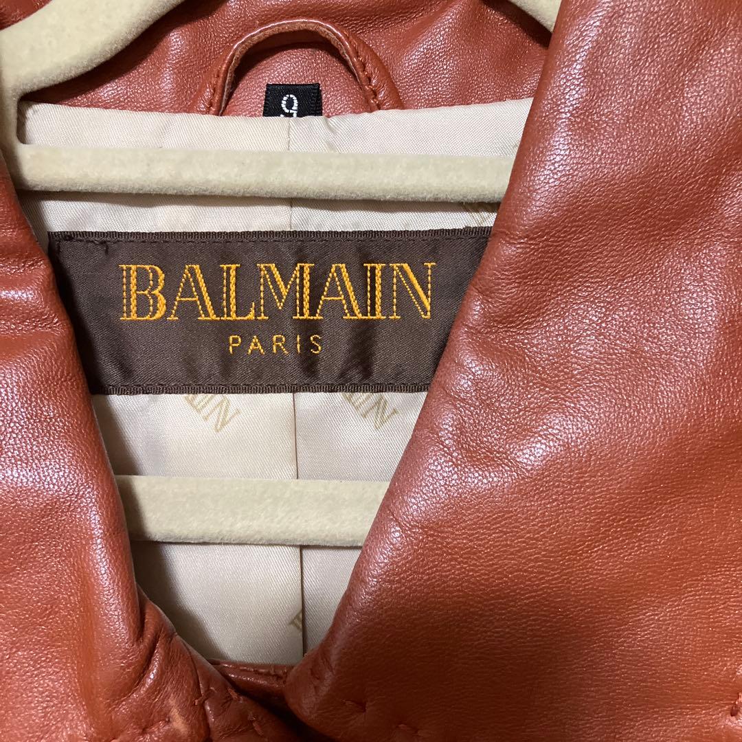 バルマン　ラム　レザーコート