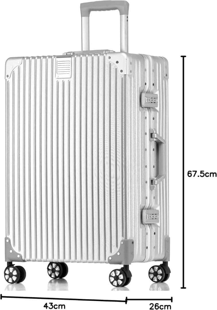 スーツケース アルミフレーム キャリー Mサイズ24インチ 預け入れスーツケース