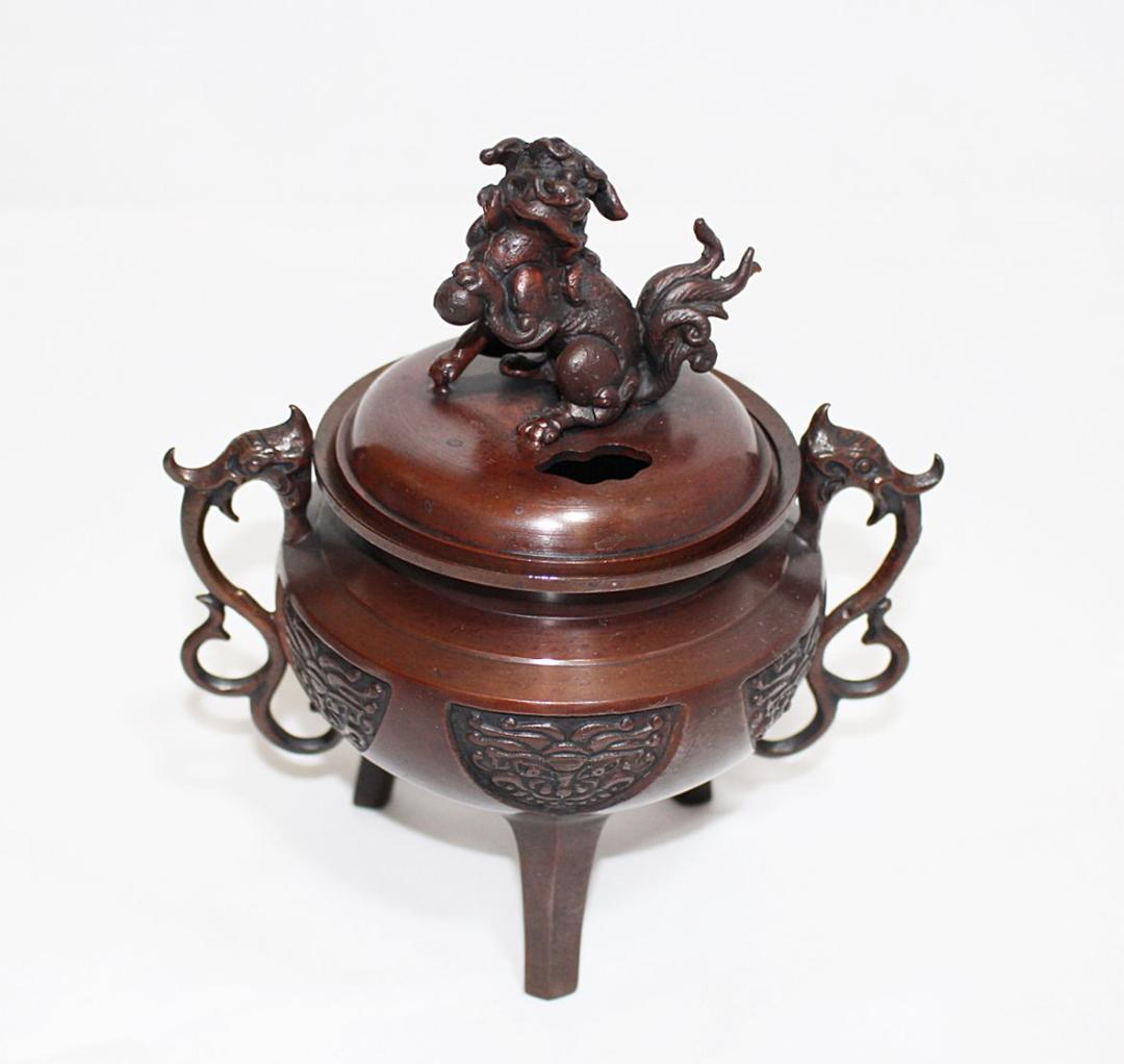 ★大幅値下げ★高岡銅器 大和型獅子蓋 香炉（小）瑞峰作