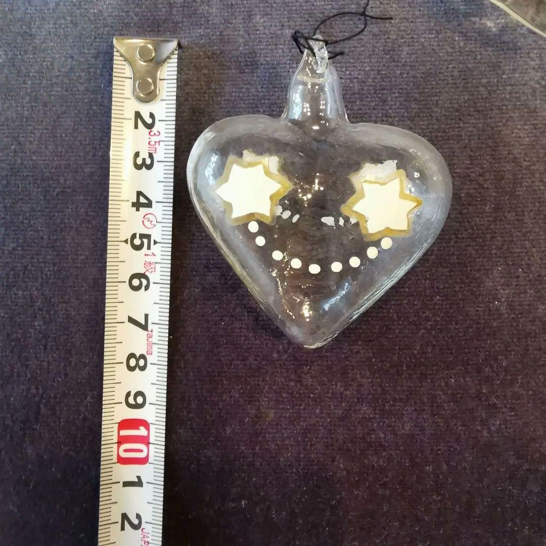 クリスマス　ガラスオーナメント　ハート　　オーナメントボール