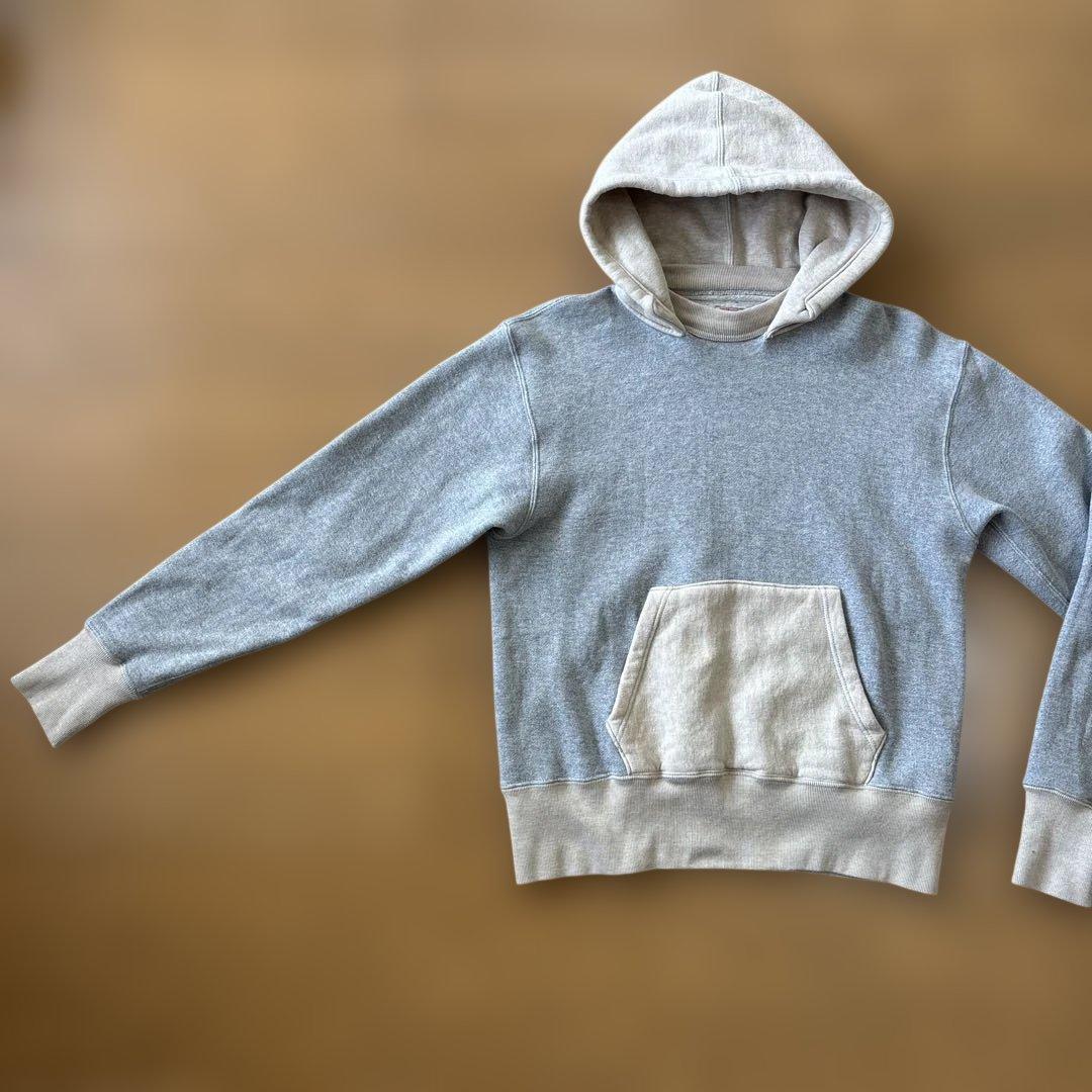 美品クッシュマン ヴィンテージレプリカ 両V ツートンプルオーバー後付けパーカー