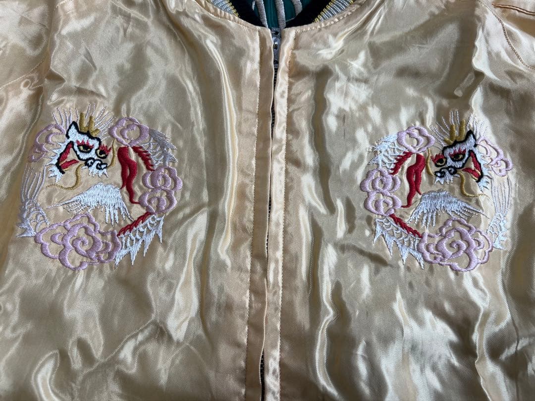 XL 未使用 テーラー東洋 スカジャン ジャパンマップ 鷹×虎 TT15682