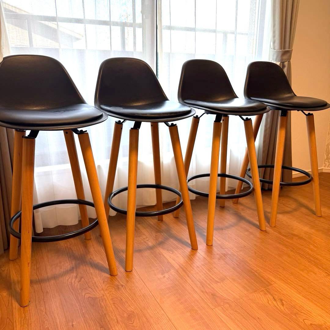 【引き取り限定・値下げしました】カウンターチェア　バーチェア 4脚セット