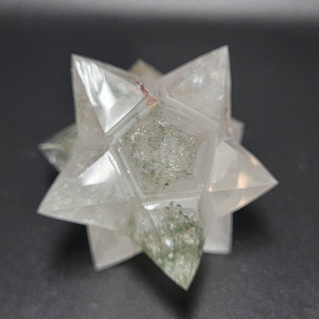 【虹入り】天然ガーデンクオーツア ステロイド スタンドつき★ 六芒星 ★ 五芒星