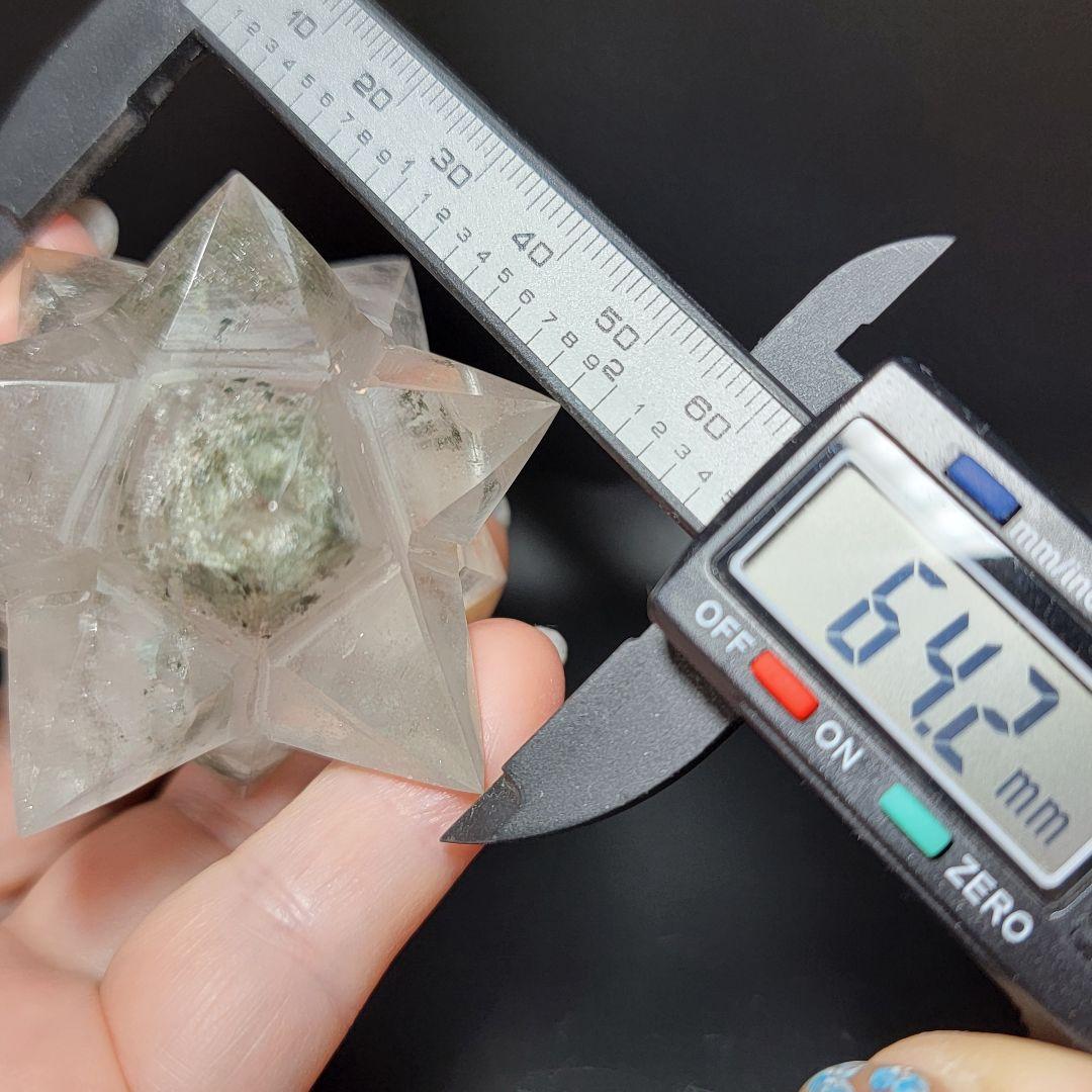 【虹入り】天然ガーデンクオーツア ステロイド スタンドつき★ 六芒星 ★ 五芒星