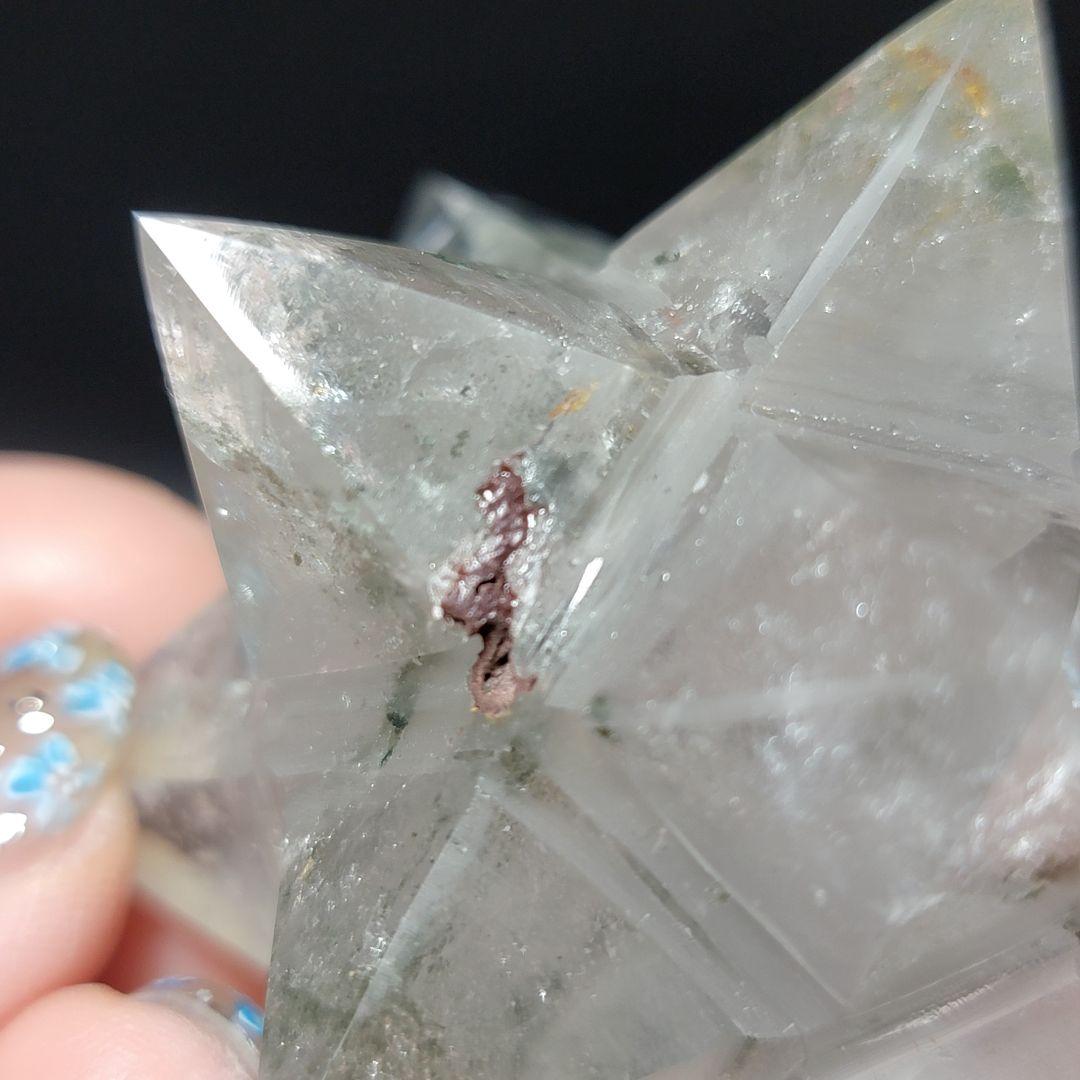 【虹入り】天然ガーデンクオーツア ステロイド スタンドつき★ 六芒星 ★ 五芒星