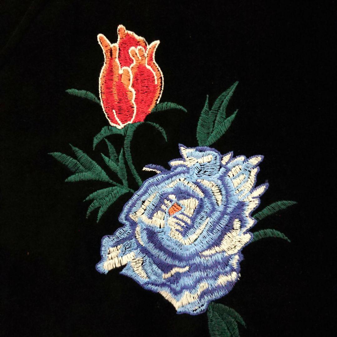 【希少/美品】HOSHIHIME 星姫 鳳凰&薔薇オール刺繍中綿ベロアスカジャン