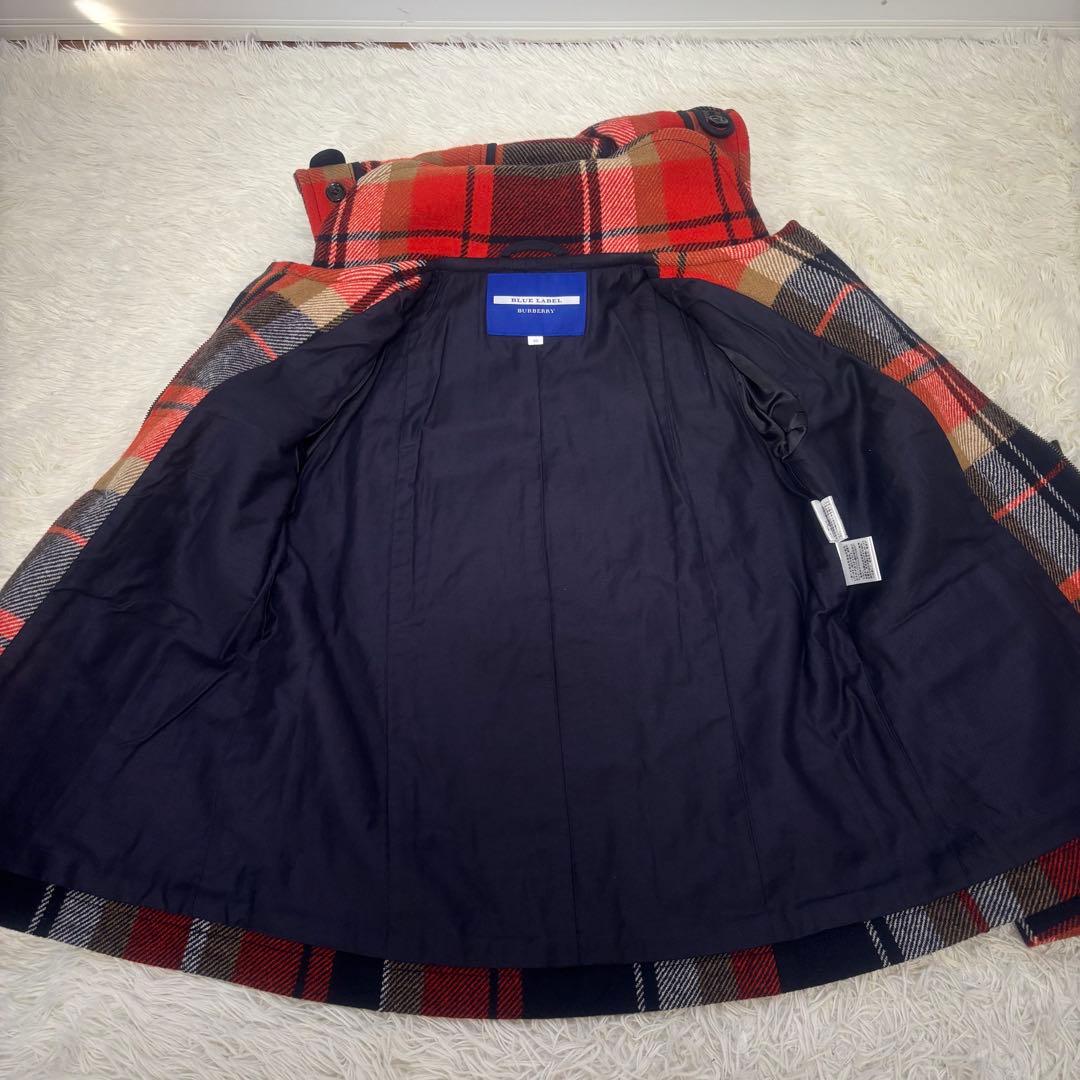 Burberry Blue Labelダッフルコート　オレンジ系チェック　38