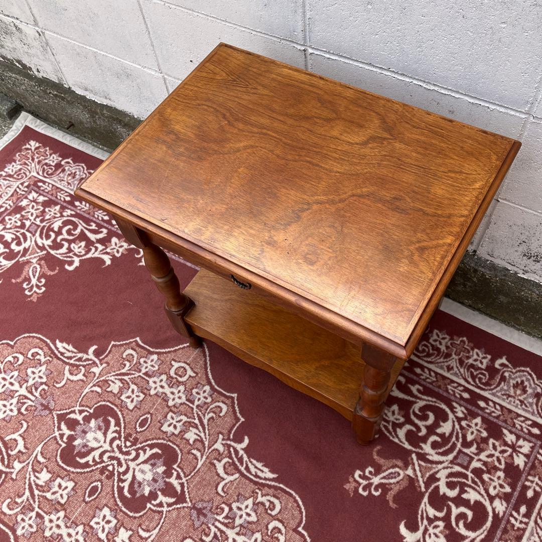 古家具ビンテージ品◾️引き出し付き 飾り棚 ディスプレイ棚 電話台 木製家具