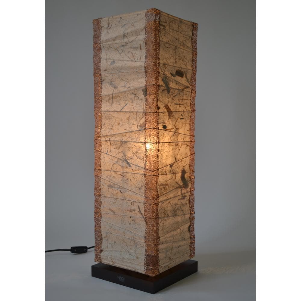 美濃和紙 和風 モダン照明 スタンド型フロアライト バナナ紙(角)麻葉唐茶