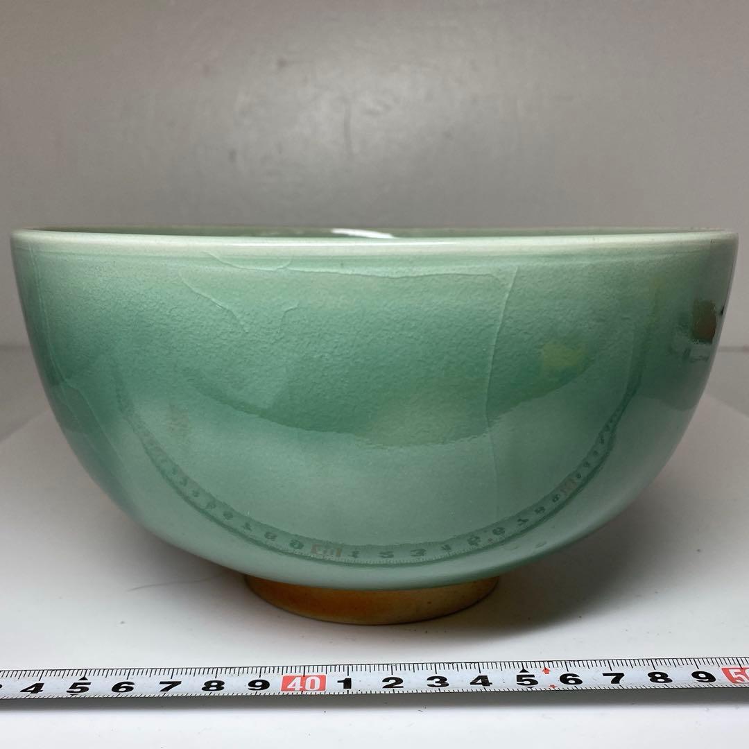 名工　中島宏　青磁鉢　タトチ　直径約20cm 東N7-1018①