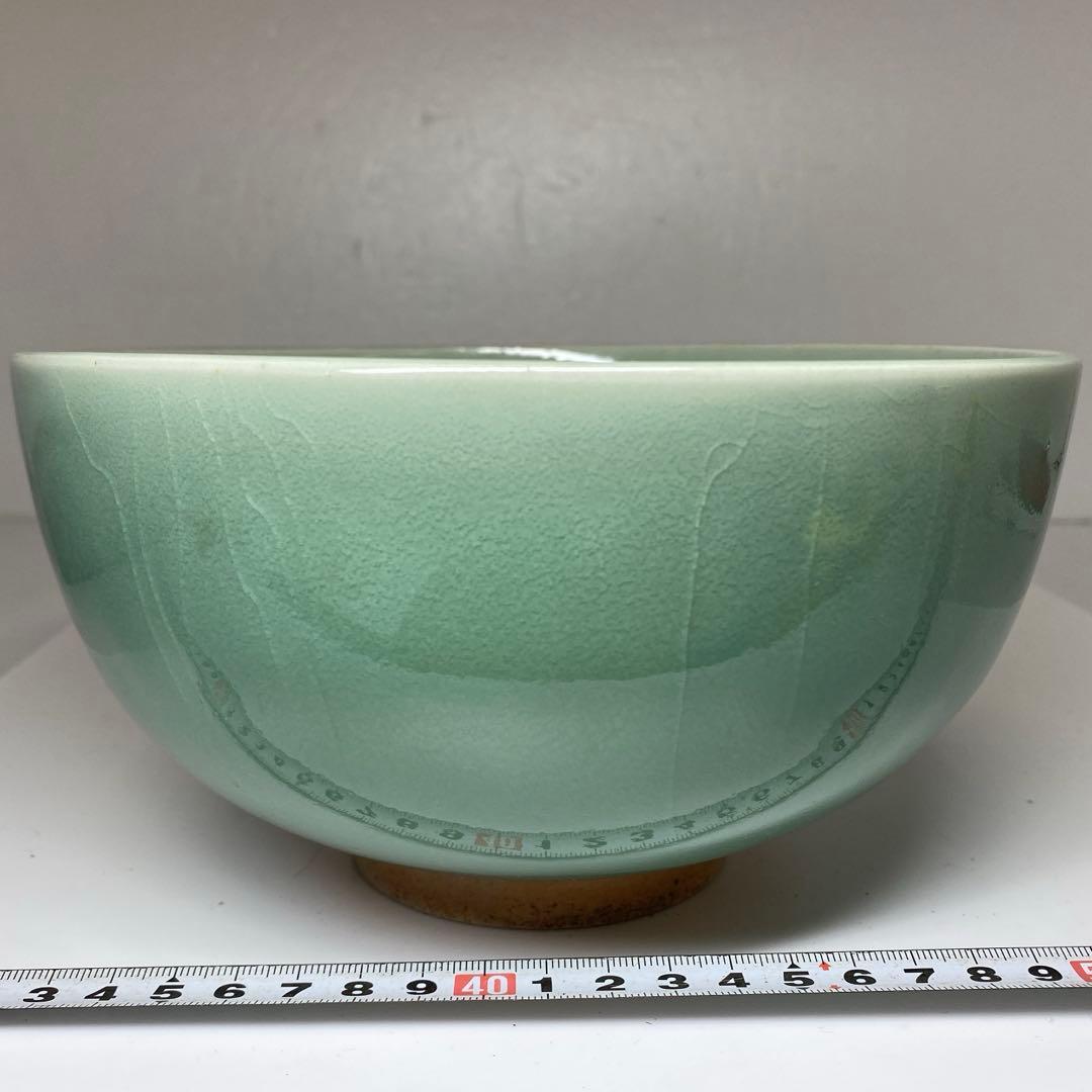 名工　中島宏　青磁鉢　タトチ　直径約20cm 東N7-1018①