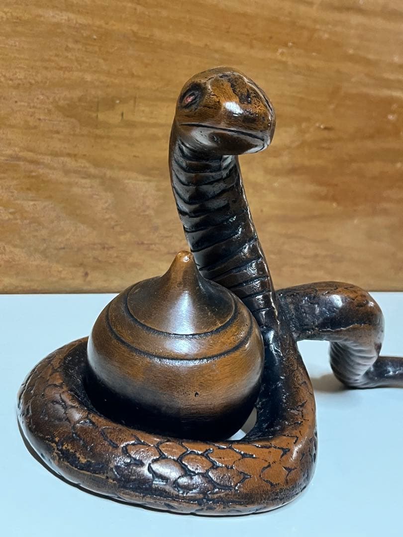 蛇　置物　アンティーク　金属　【匿名配送】