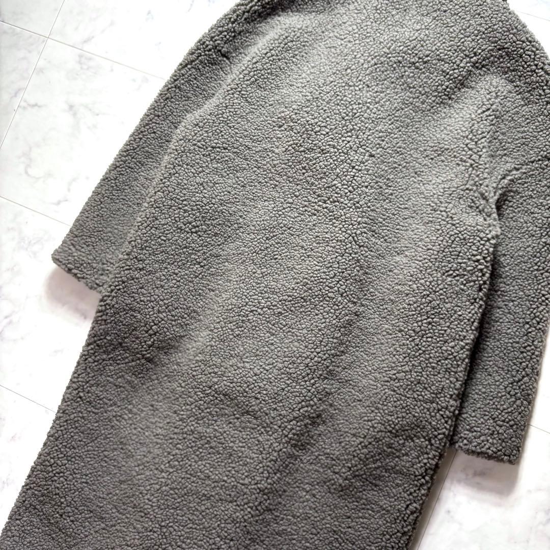 極美品✨ザラ ダブルブレスト フェイクボアコート テディベアコート グレー 38