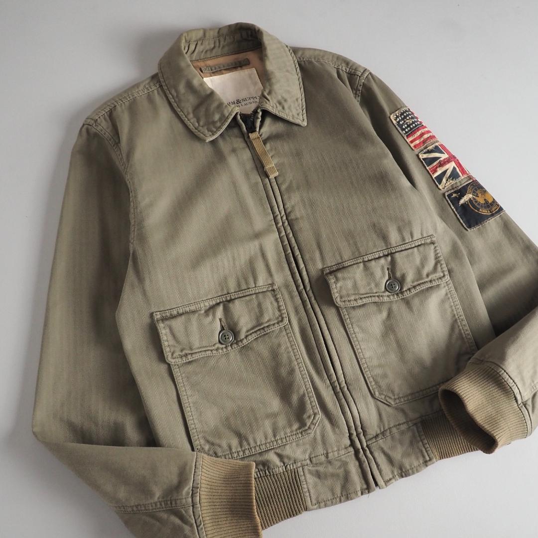 ラルフローレン　フライトジャケット　ミリタリージャケット　ワッペン　美品
