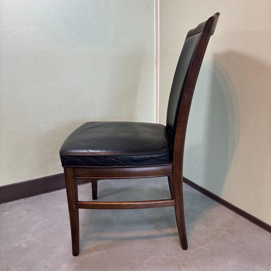 カリモク ダイニングチェア 1脚 本革 黒【domani】➀