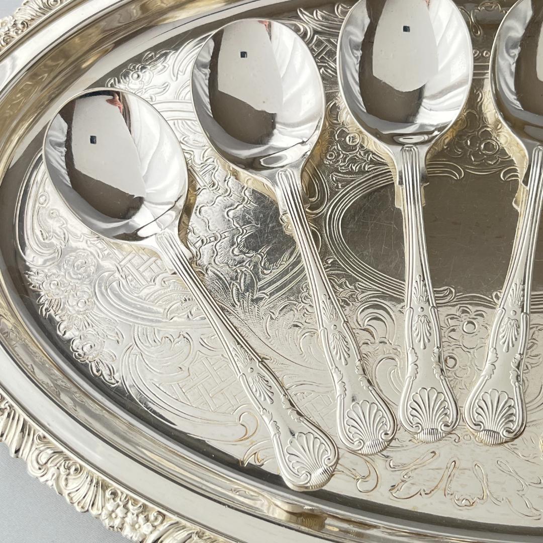 【英国】 キングスパターン アイススプーン 6本 / サーバー 1本