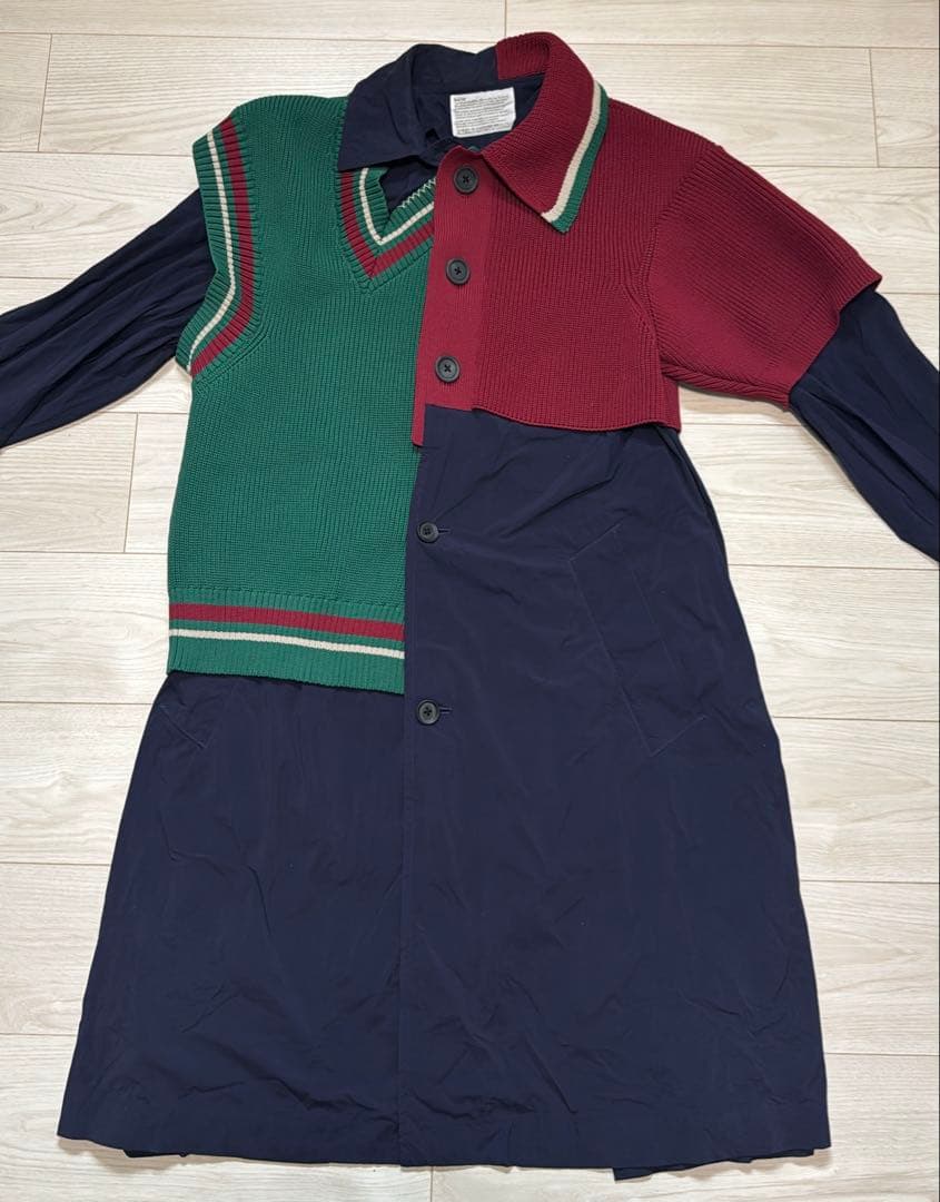 【激安】21aw kolor docking knit coat