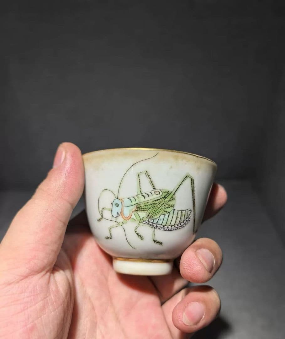 バッタデザイン 茶碗 清国・嘉慶年製