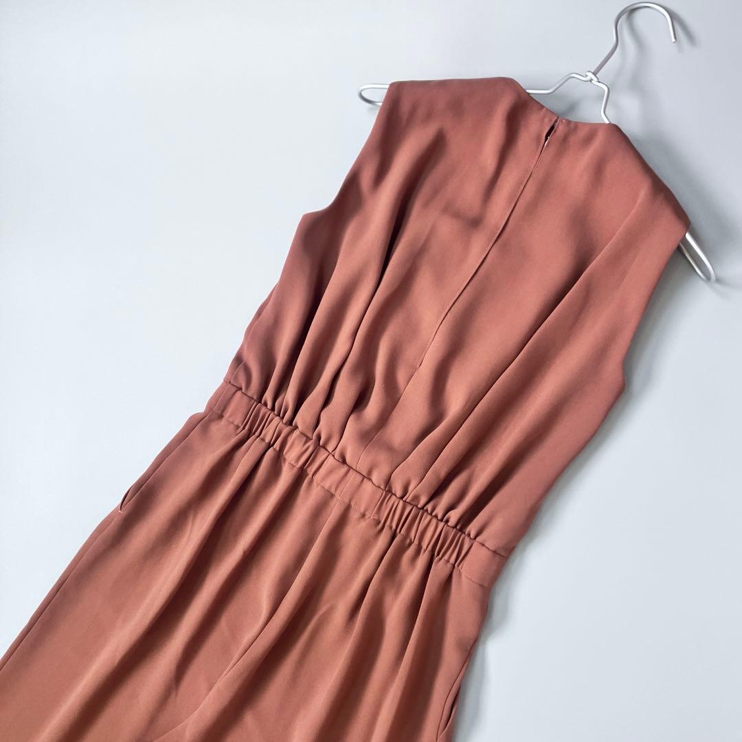 美品AIMER エメ　ストレートパンツオールインワンパーティードレスMブラウン