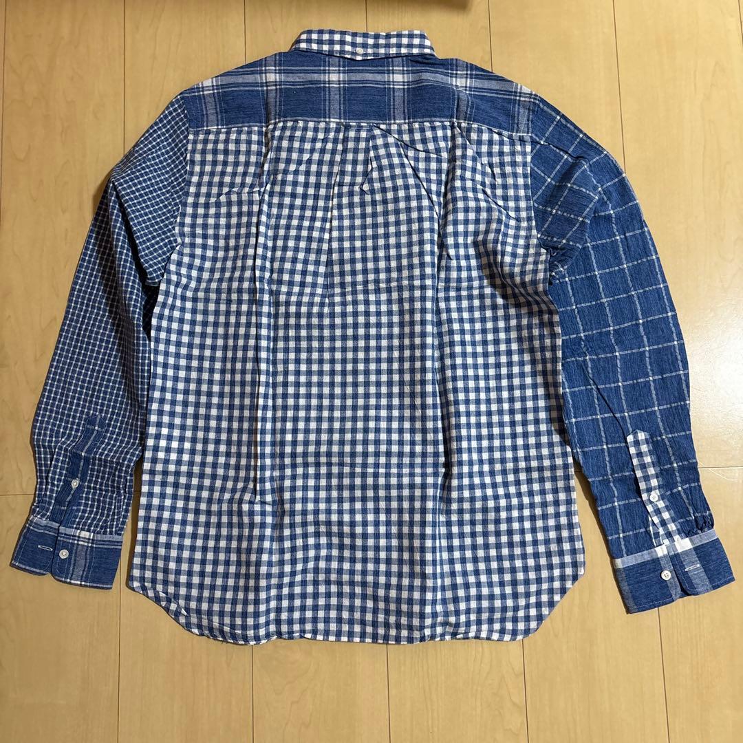 未使用品BEAMS＋長袖チェックシャツ M 青