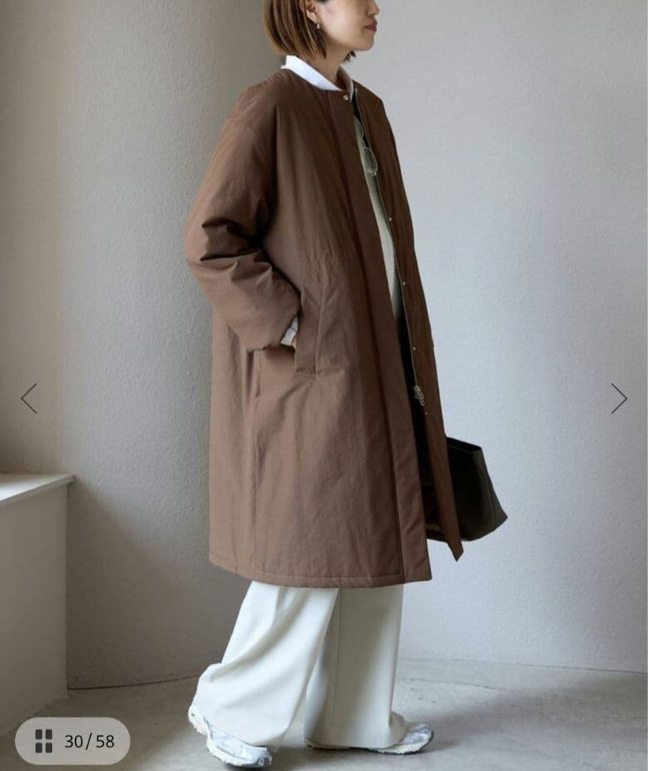 SLOBE IENA　完売　中綿ストール付きノーカラーコート　36