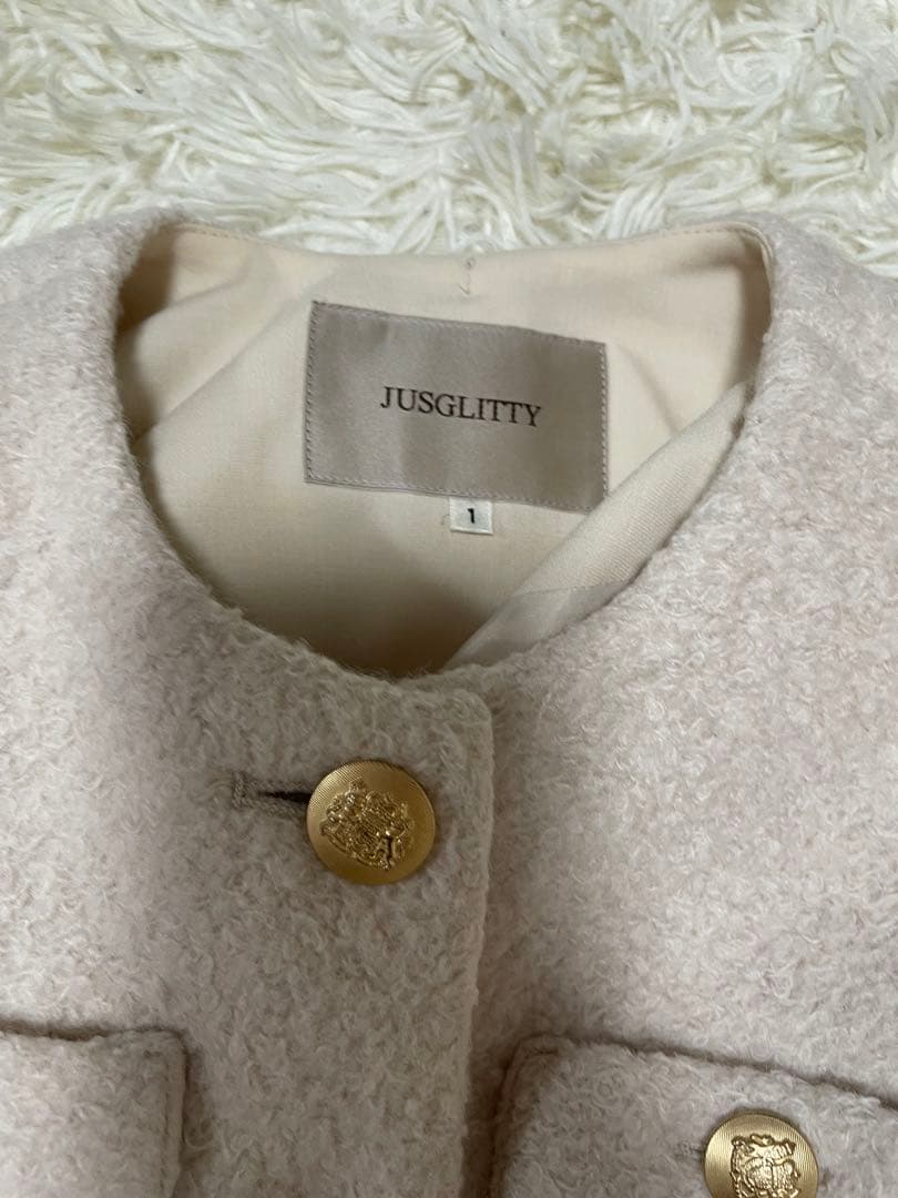 ジャスグリッティー　　ブークレジャコット　ジャケット　コート　金ボタン