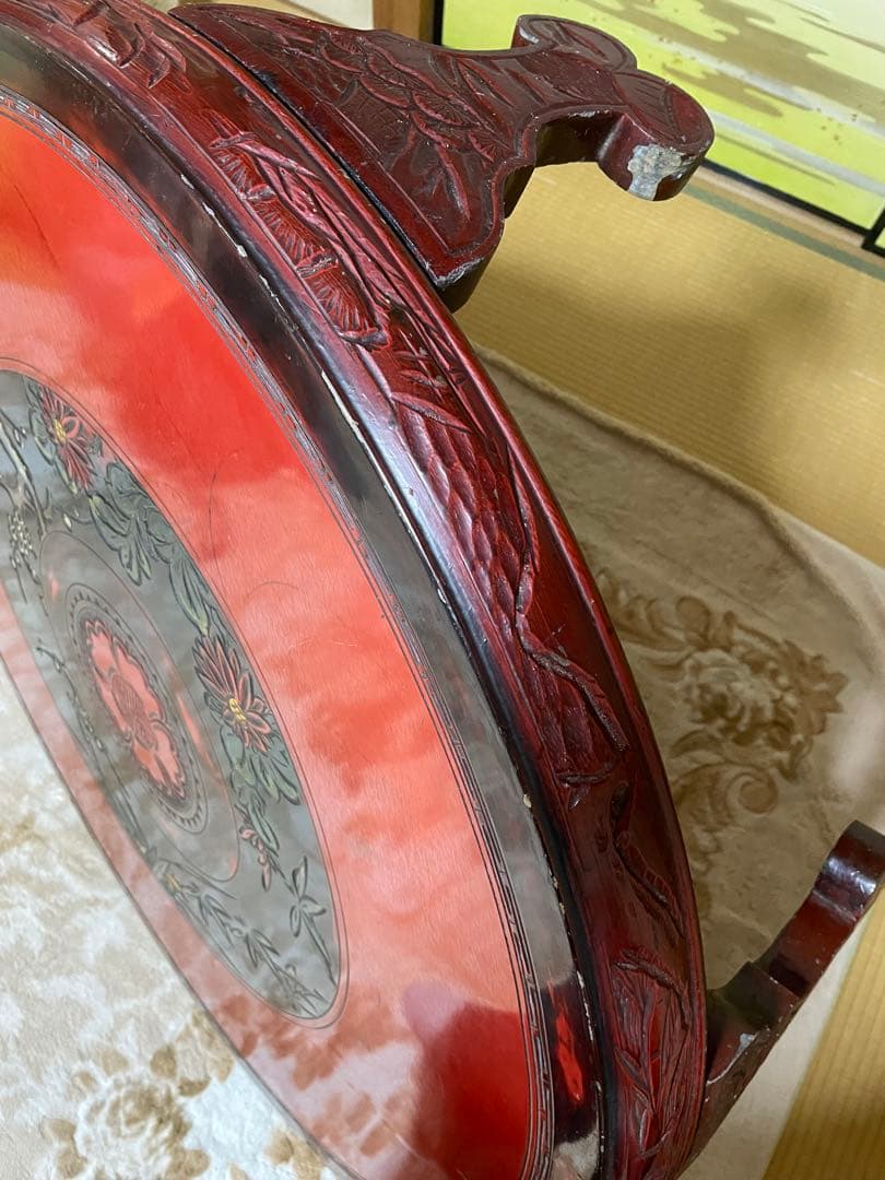 【再値下げ！】鎌倉彫 ちゃぶ台 昭和レトロ