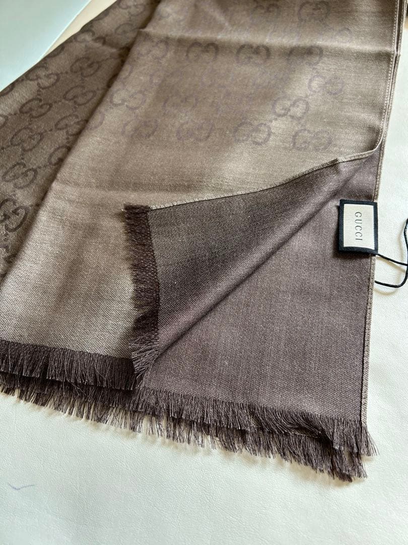 新品★GUCCI GGパターン マフラー ブラウン　ストール
