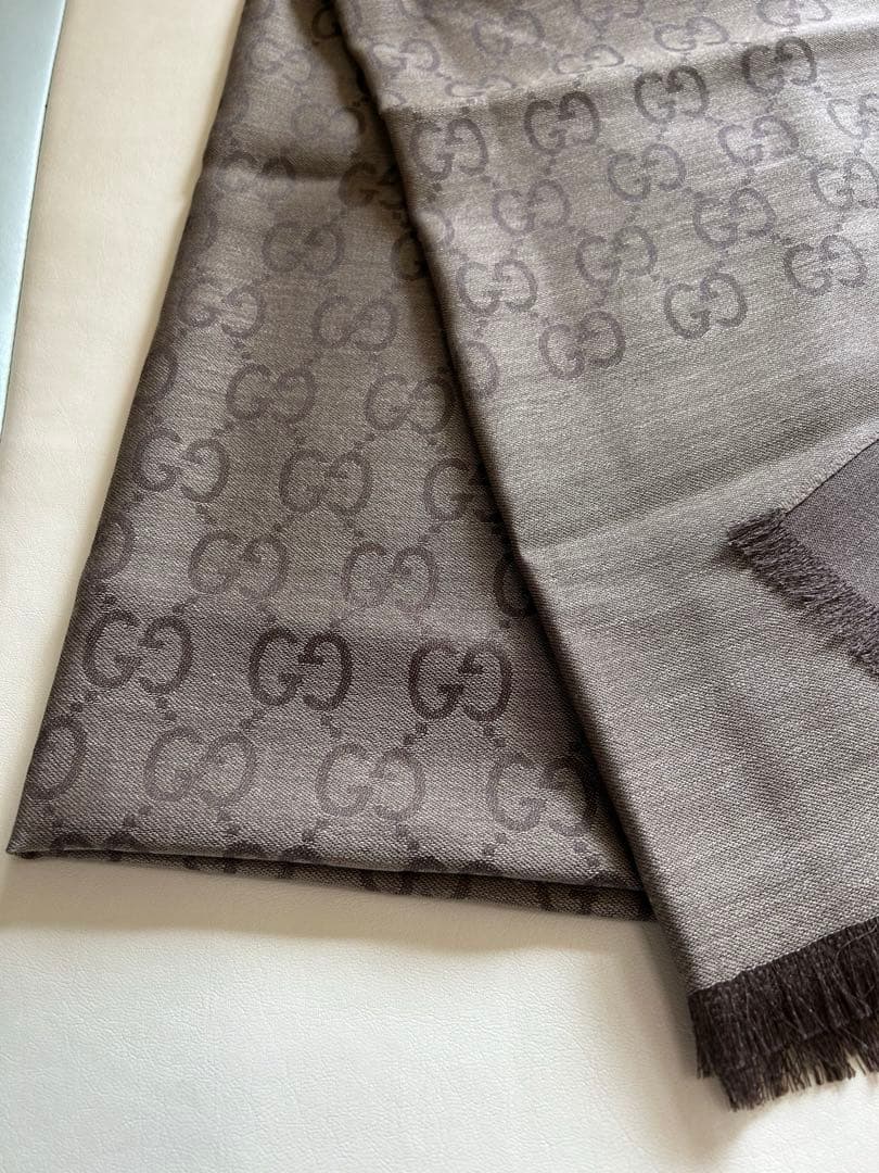 新品★GUCCI GGパターン マフラー ブラウン　ストール