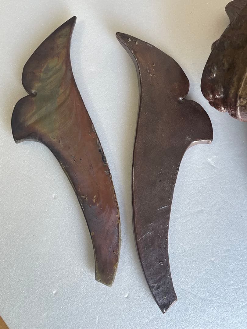 備前焼　木村長十郎友敬作　兜　置物　共箱　本物保証