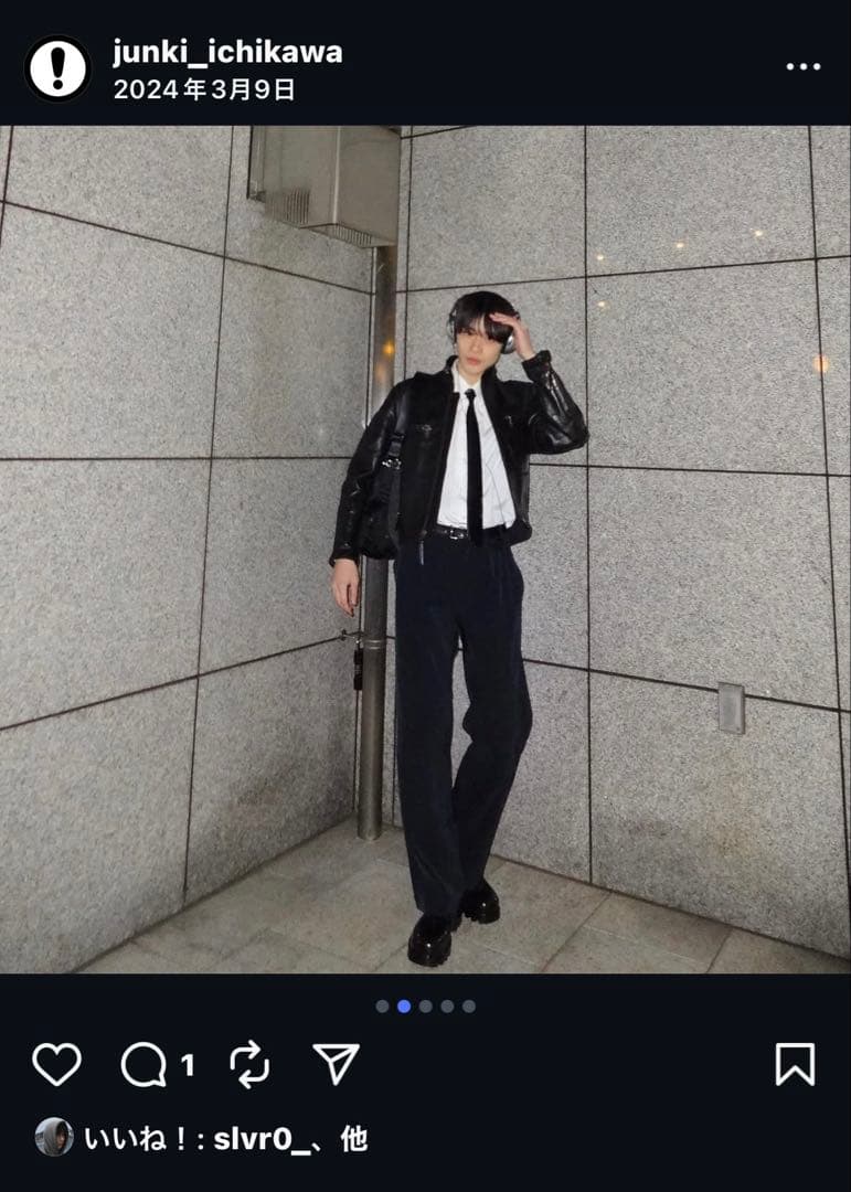 1017 ALYX 9SMレザーネクタイ 市川隼基さん着用