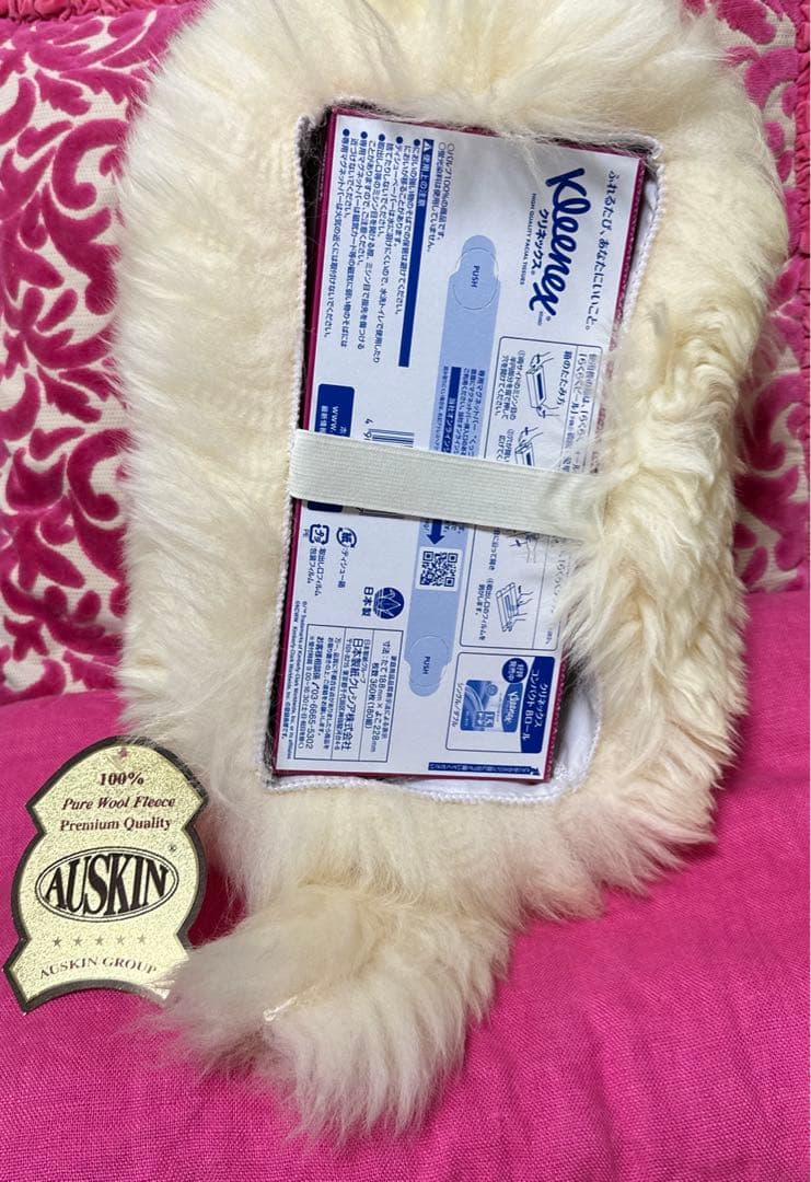 新品未使用　純羊毛　オーストラリア　AUSKIN　ティッシュボックスカーバ