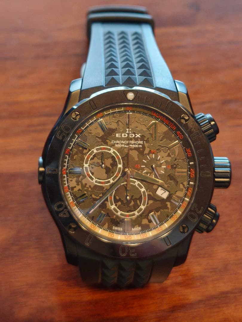 よ*ん様 5467 美品 エドックス クロノオフショア1 クロノグラフ