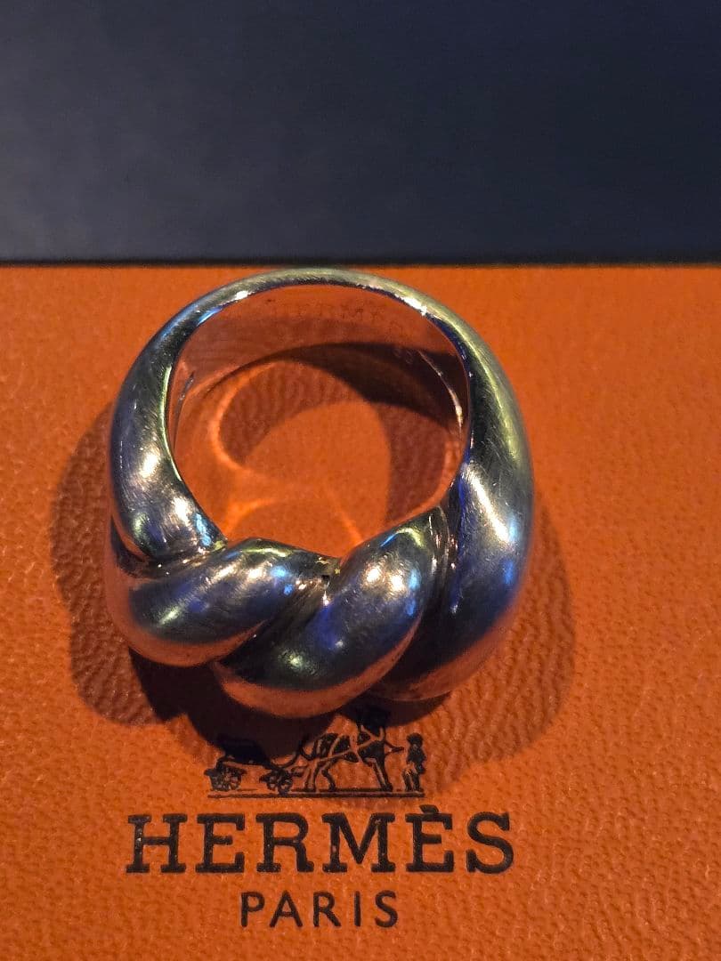 N*読様 HERMES　エルメス　トルサードリング　50 シルバー