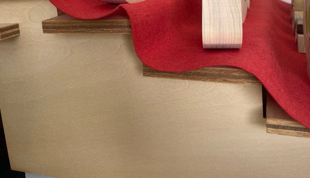 【希少】小黒三郎 円びな 五段飾り 組み木 雛人形　特製垂れ幕桜　大