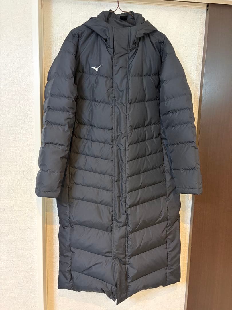 Mizuno フード付きダウン　ベンチコート 黒　Ｍ