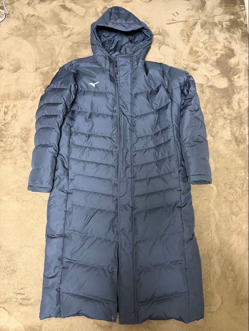 Mizuno フード付きダウン　ベンチコート 黒　Ｍ