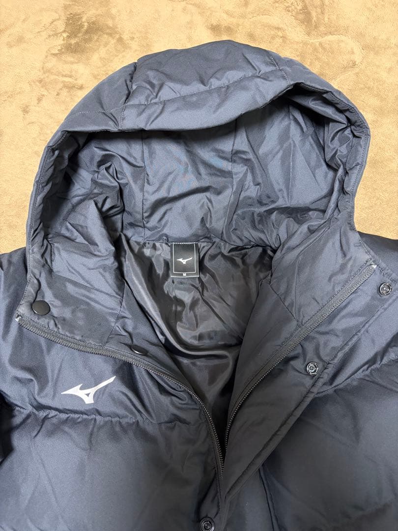 Mizuno フード付きダウン　ベンチコート 黒　Ｍ