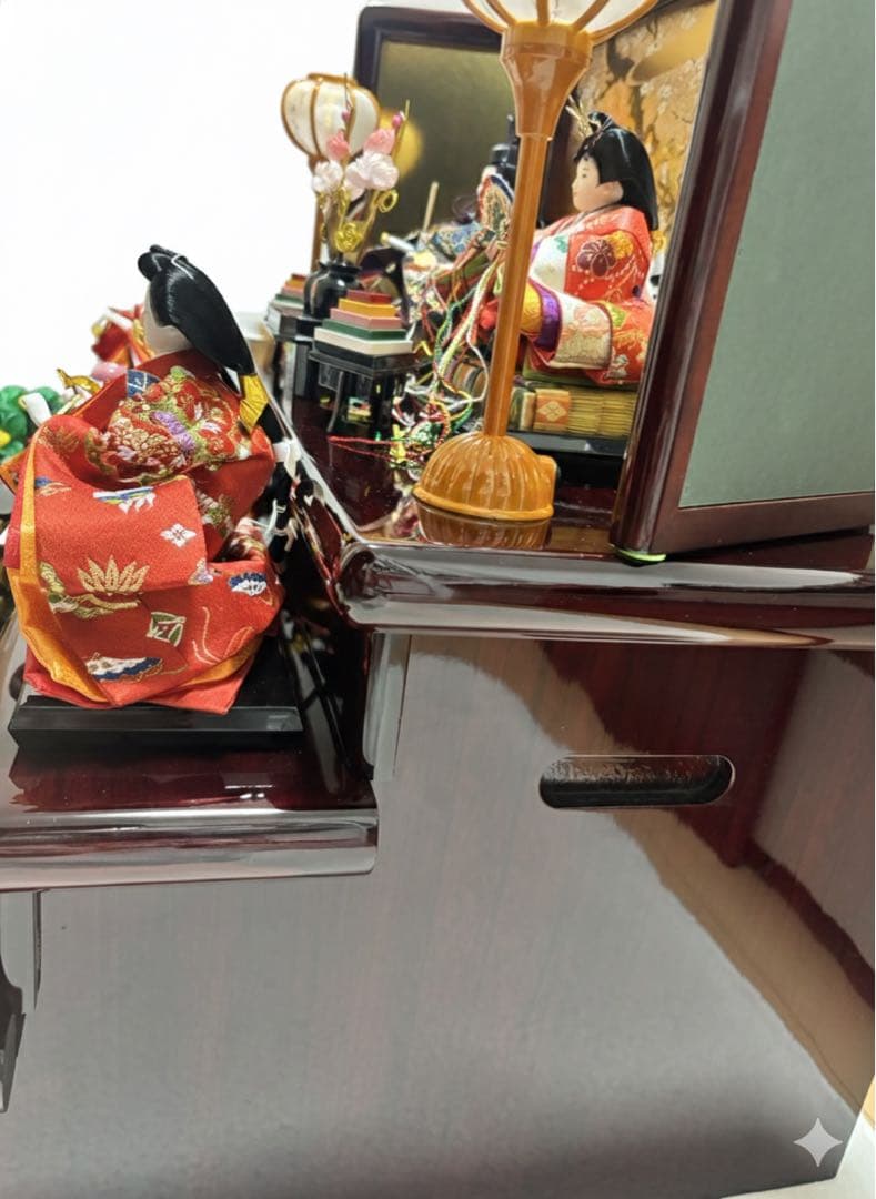 久月 雛人形 収納三段屏風オルゴール付き