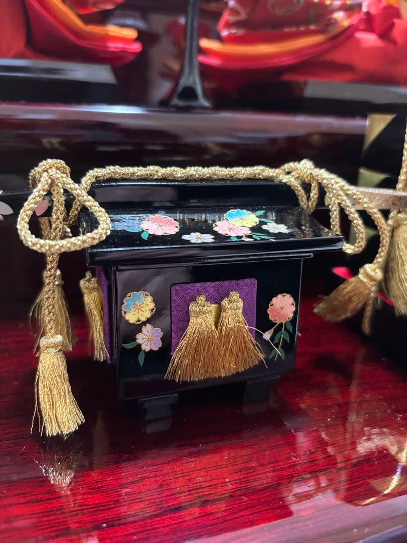 久月 雛人形 収納三段屏風オルゴール付き