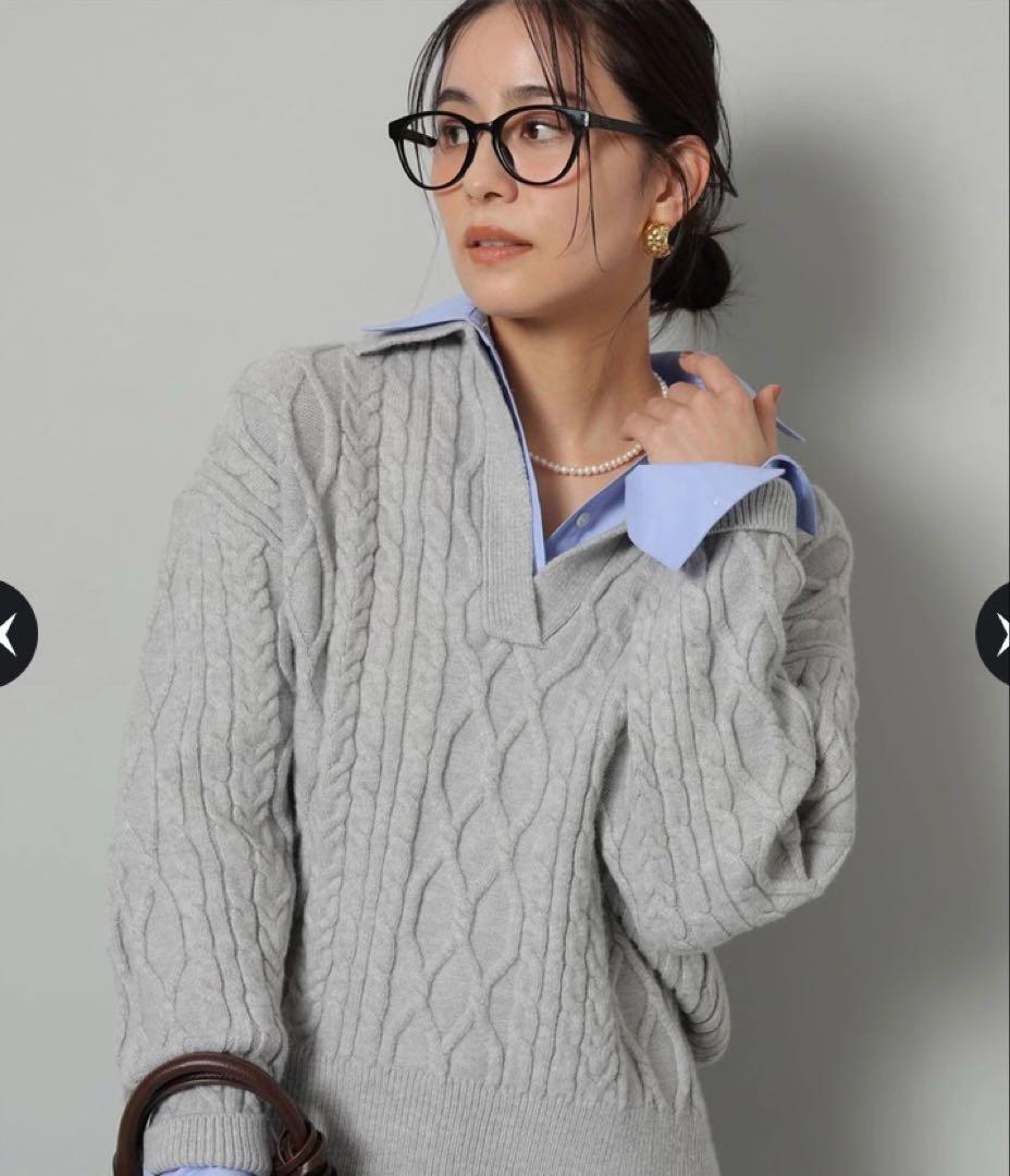 Arpege story シャツドッキングケーブルニット