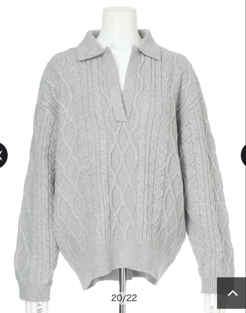 Arpege story シャツドッキングケーブルニット