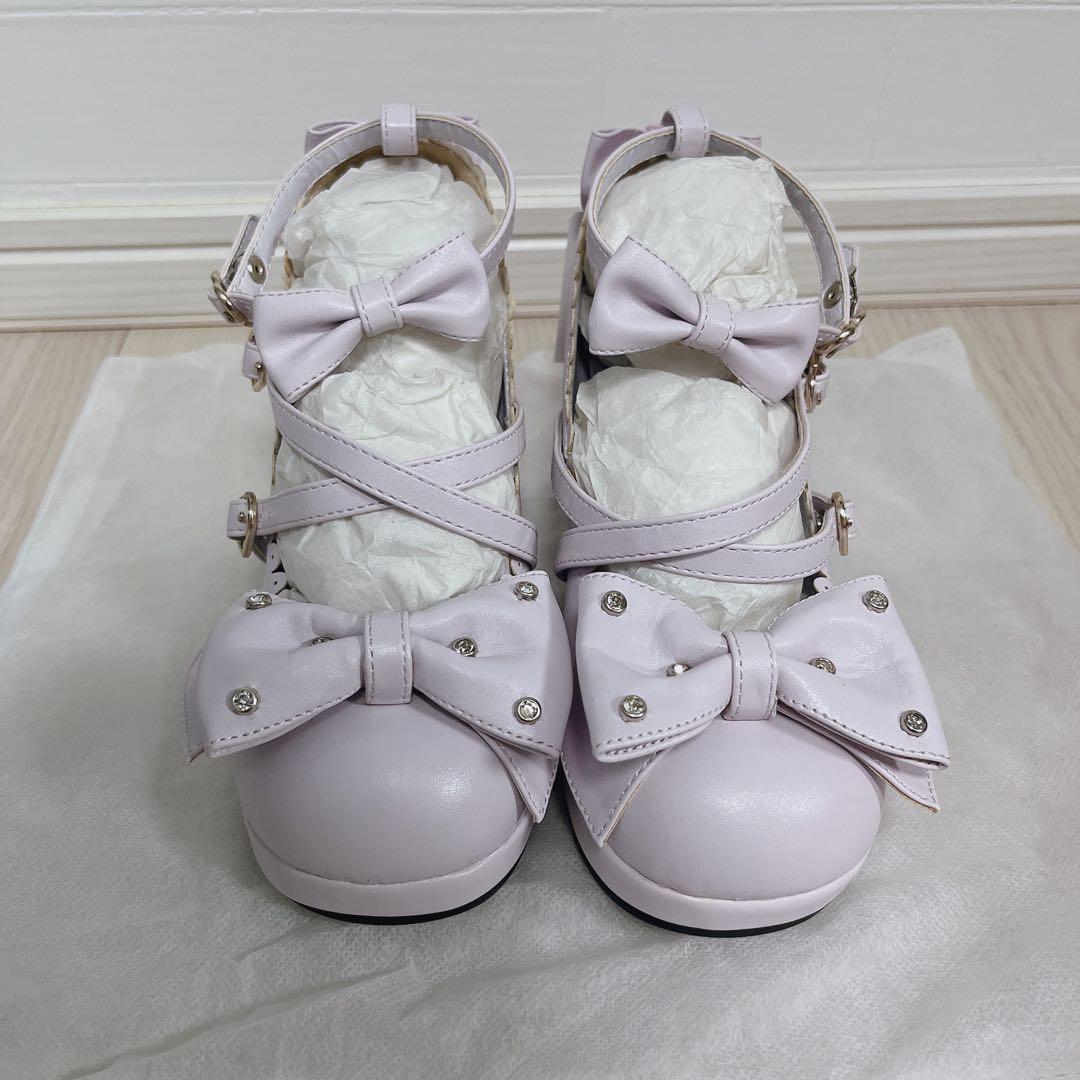 Angelic Pretty 宝石リボンシューズ　ラベンダー　Sサイズ