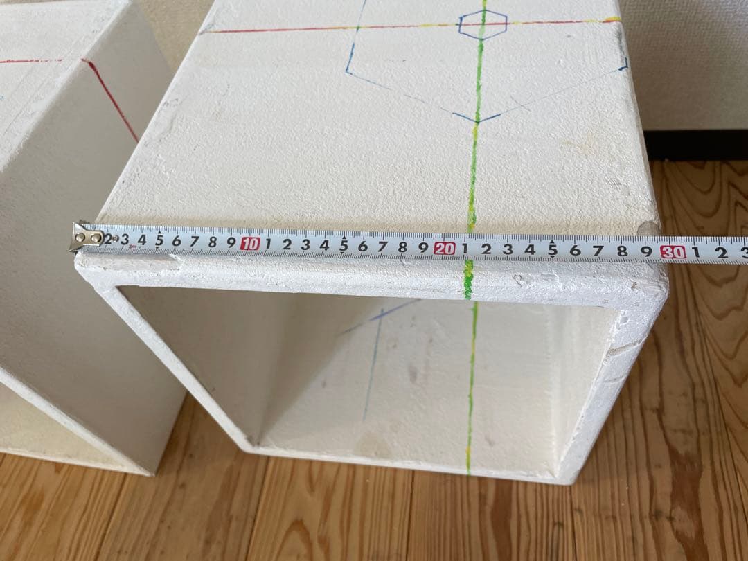 2個 木製 キューブ 全面 蟻溝 珪藻土 オープンラック ディスプレイラック