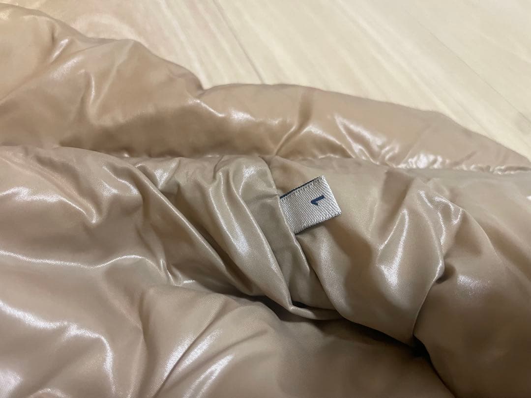 ベージュ キルティングダウンベスト S