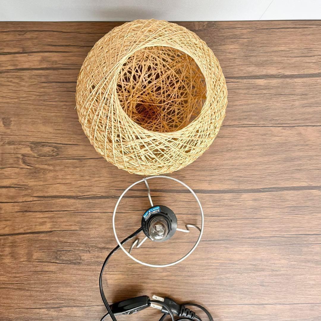【影もかわいい】ラタン風ライト 有線 丸いライト 間接照明 おしゃれ 和モダン